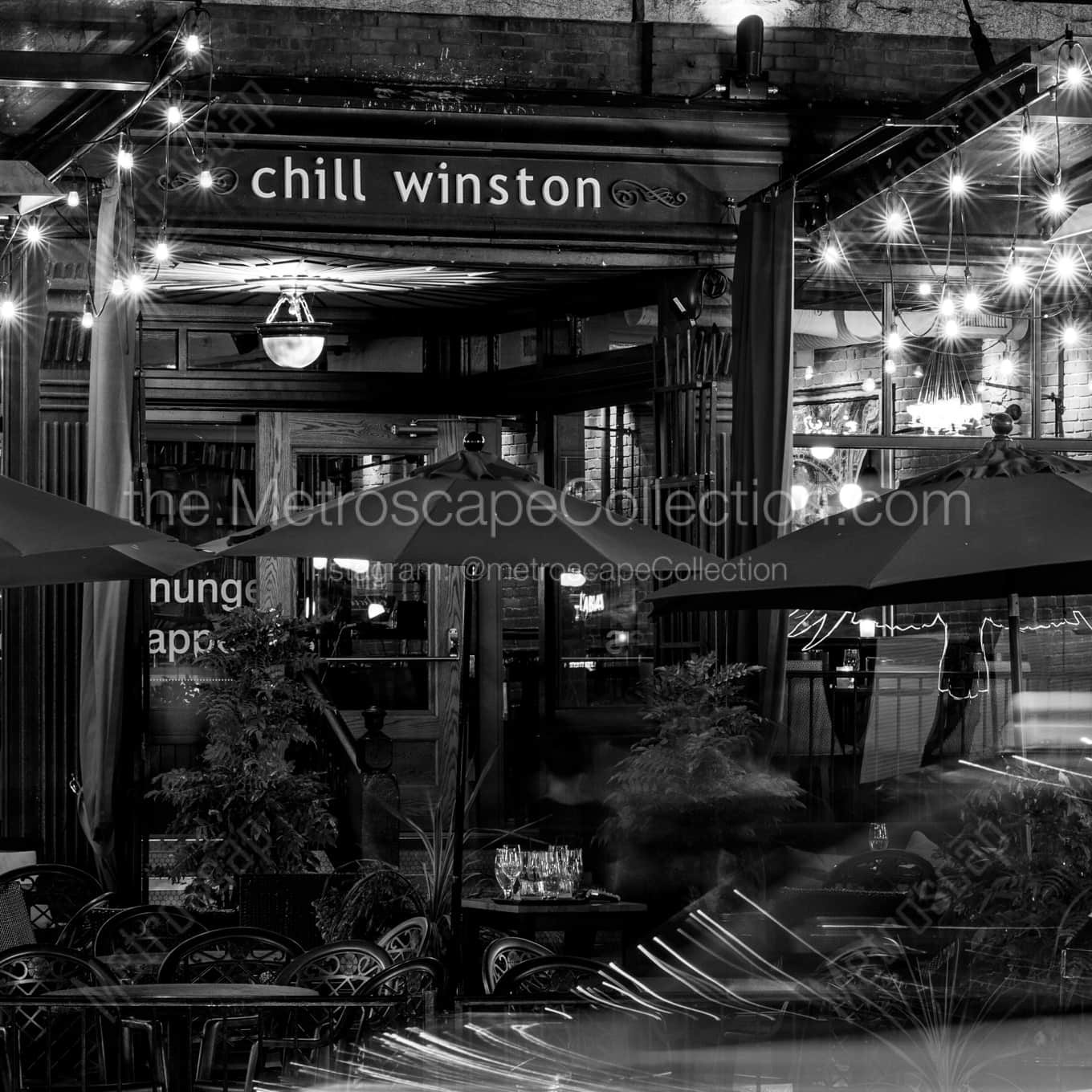 Chill Winston In Gastown black and white: Square crop